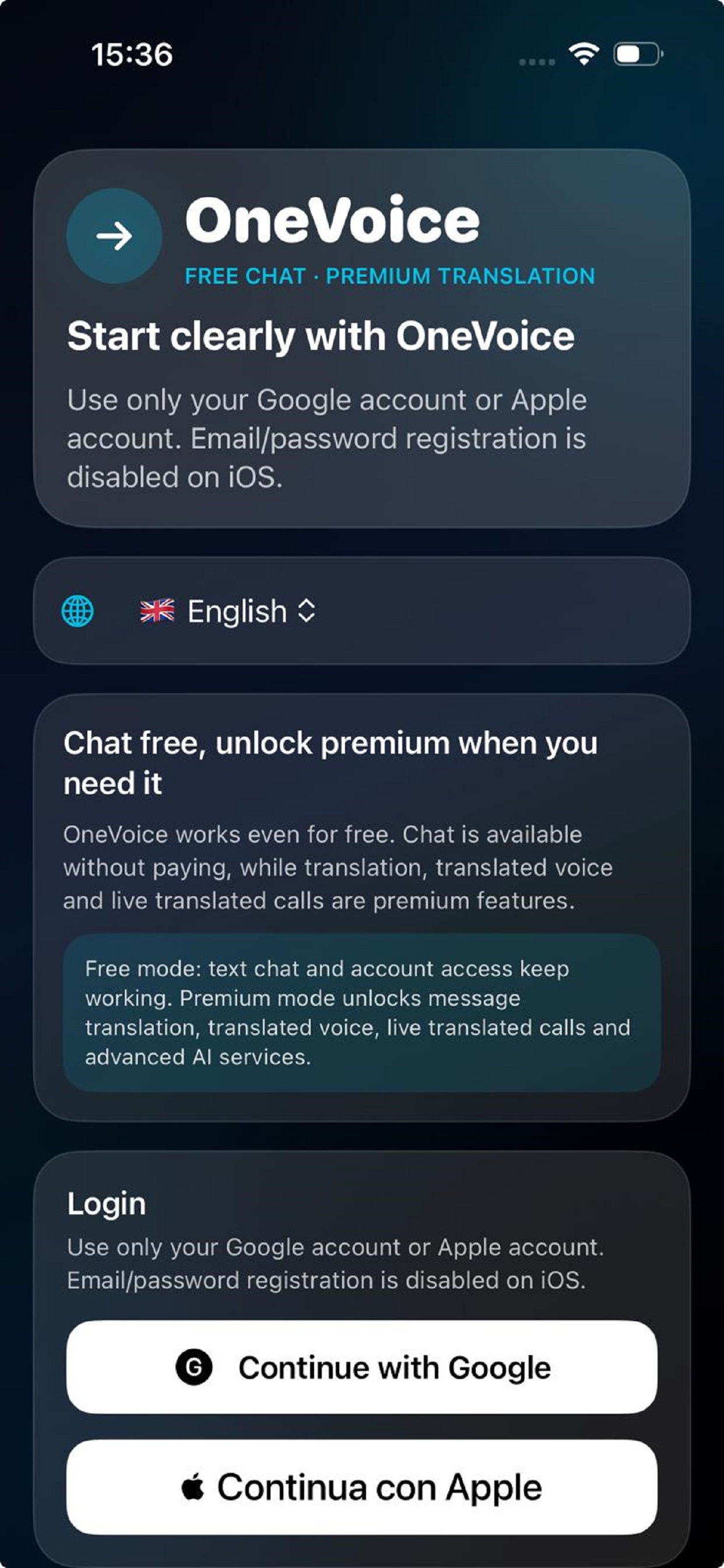 OneVoice app preview